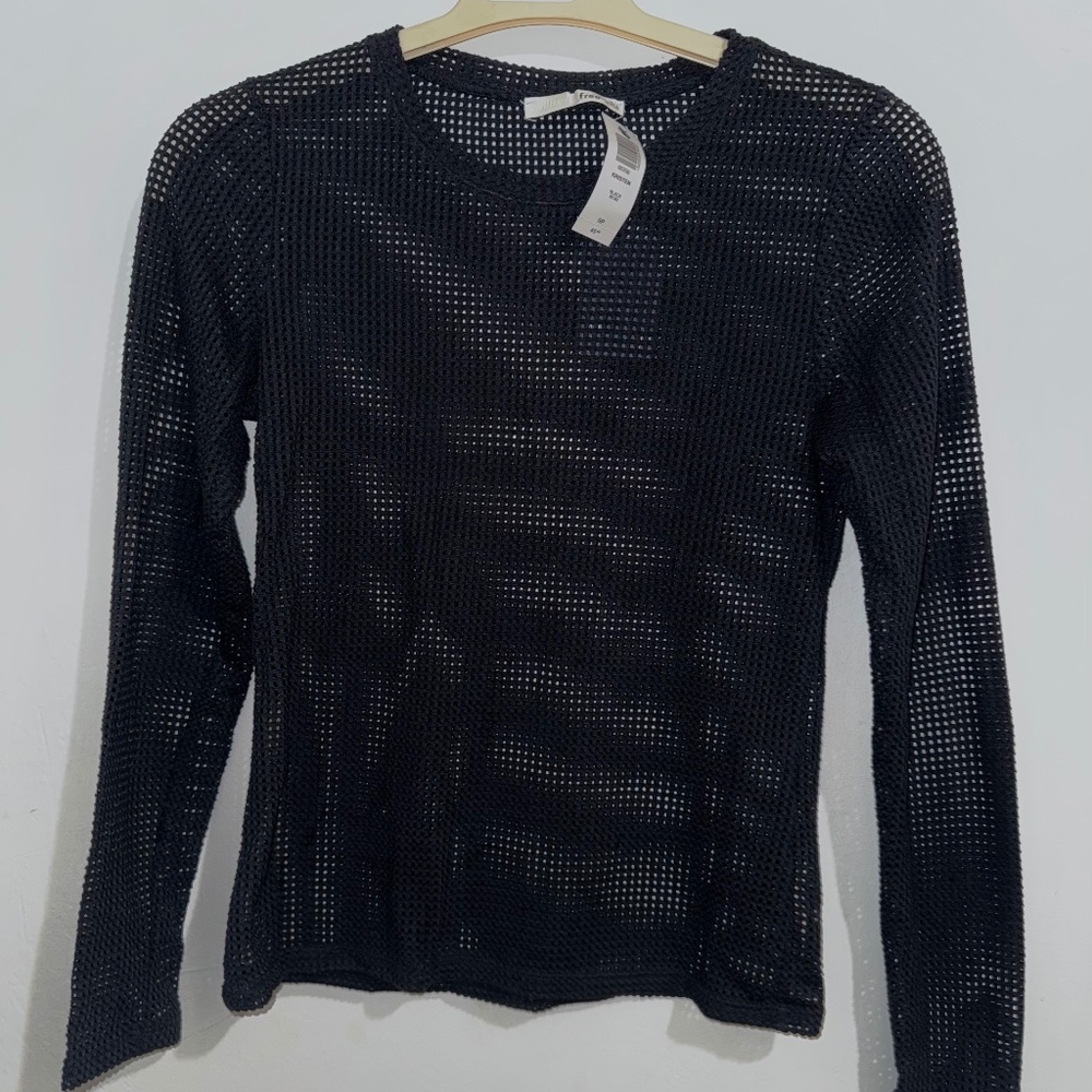 Aritzia Wilfred Kristen Top Size Small - Black Mesh New